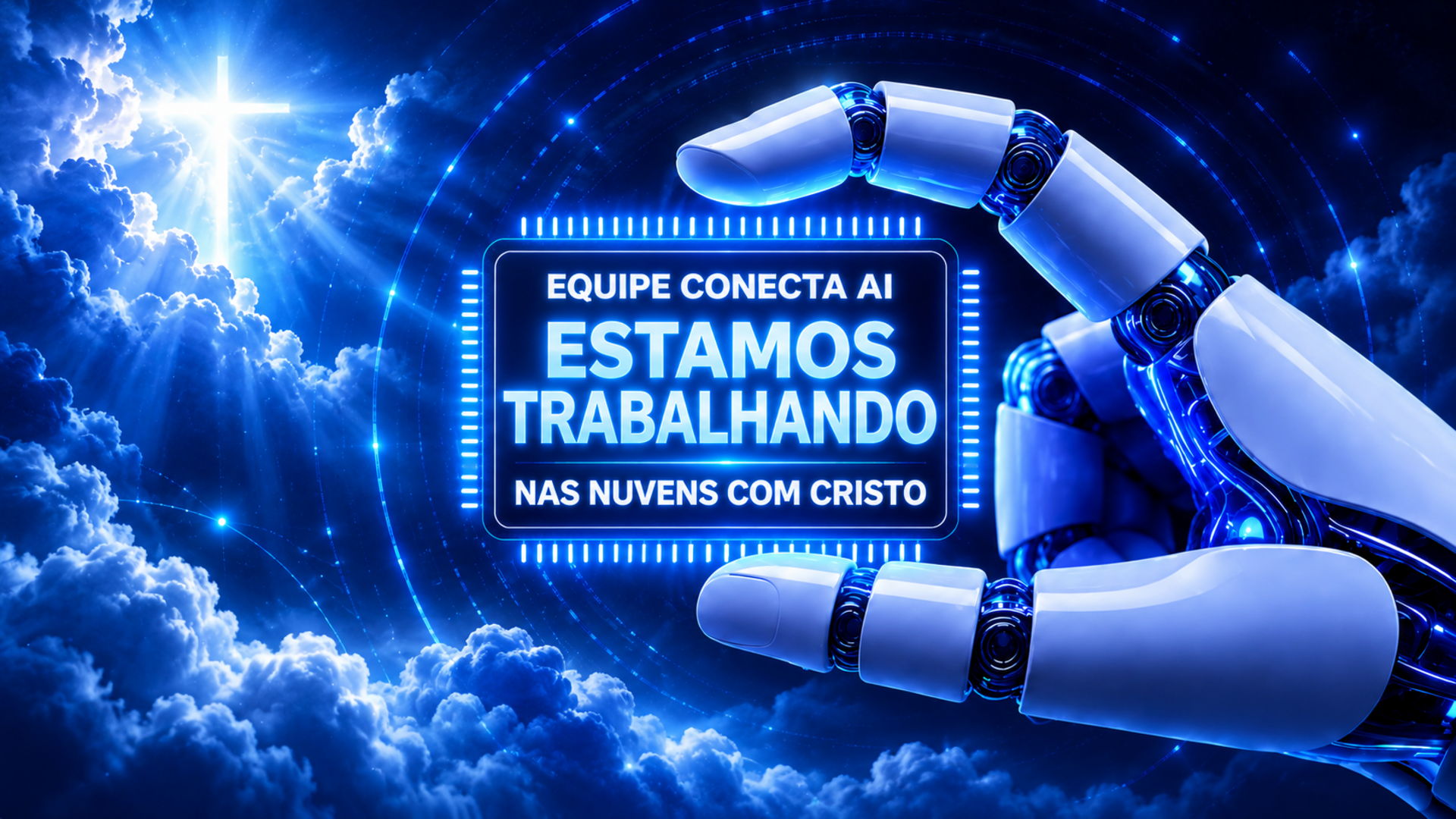 Equipe Conecta AI — estamos trabalhando — nas nuvens com Cristo